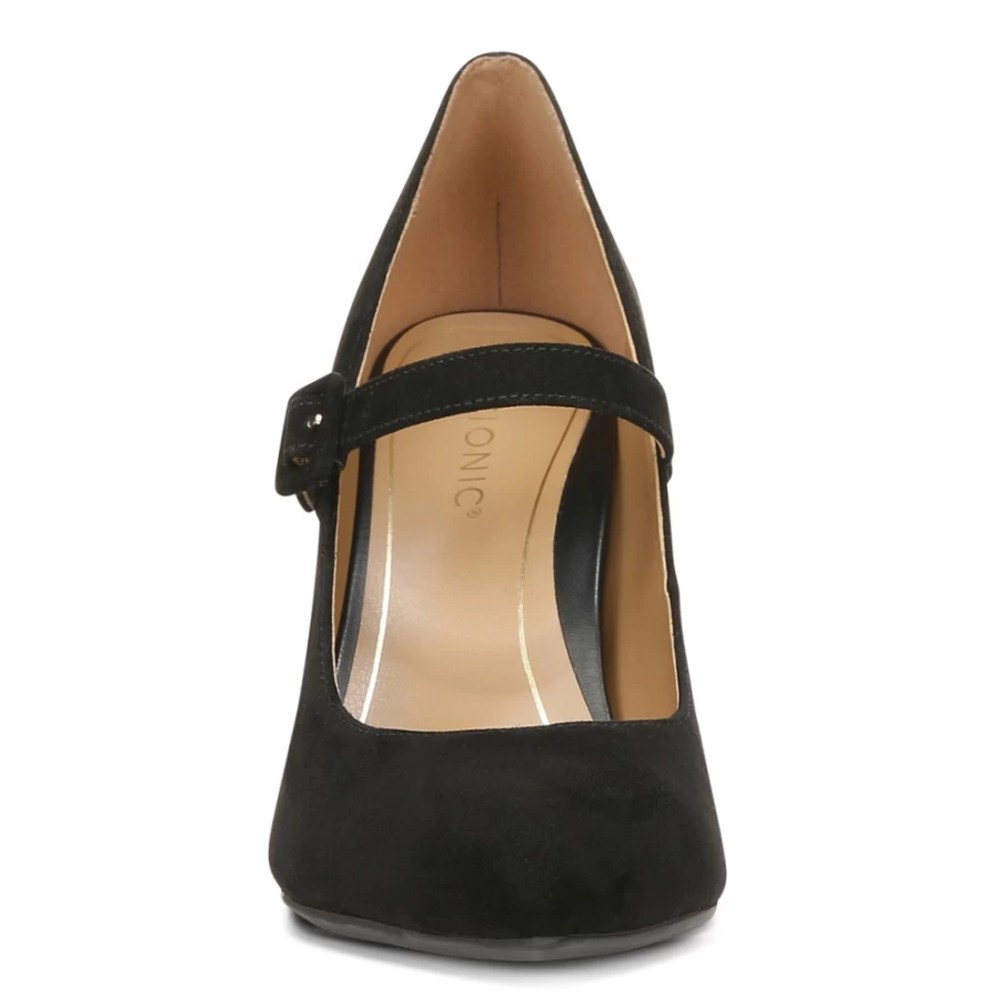 "VIONIC Women's Collette Mary Jane Heel - Black Suede Comfortable Dress Shoes"