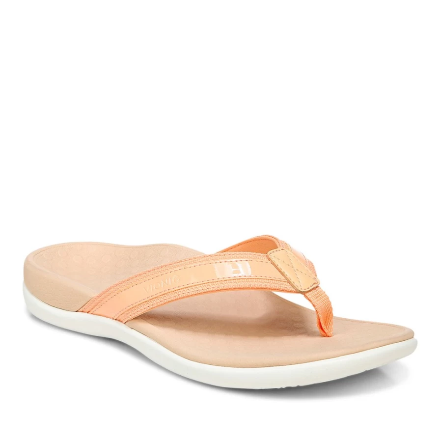 VIONIC Women's Tide II Toe Post Sandal III - Comfortable Arch Support Flip Flops